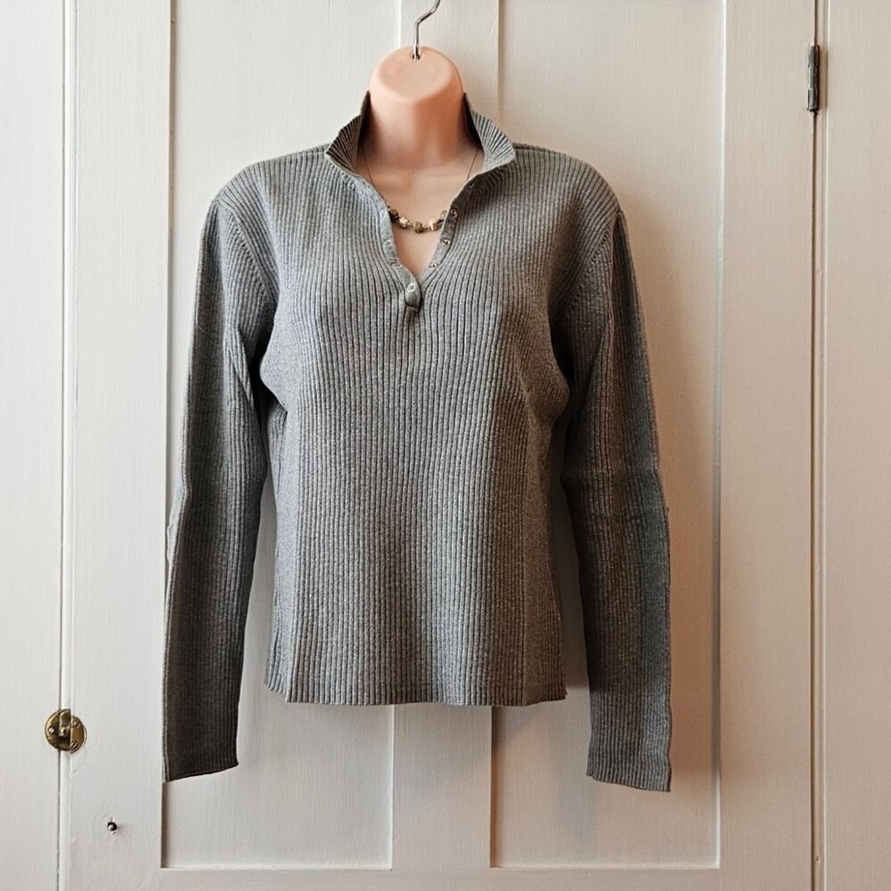 Jacob Connexion Grey Long Sleeve Sweater | XL